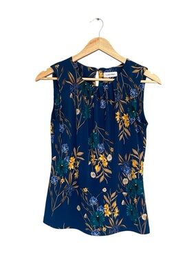 Calvin Klein Navy Floral Top